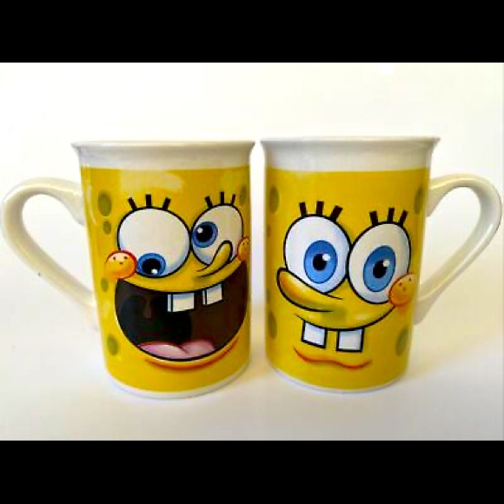 SPONGEBOB SQUAREPANTS VIACOM COFFEE MUG NICKELODEON (set of 2)